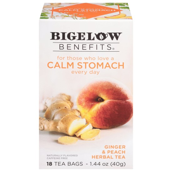 Bigelow Benefits Calm Stomach Ginger And Peach Herbal Tea